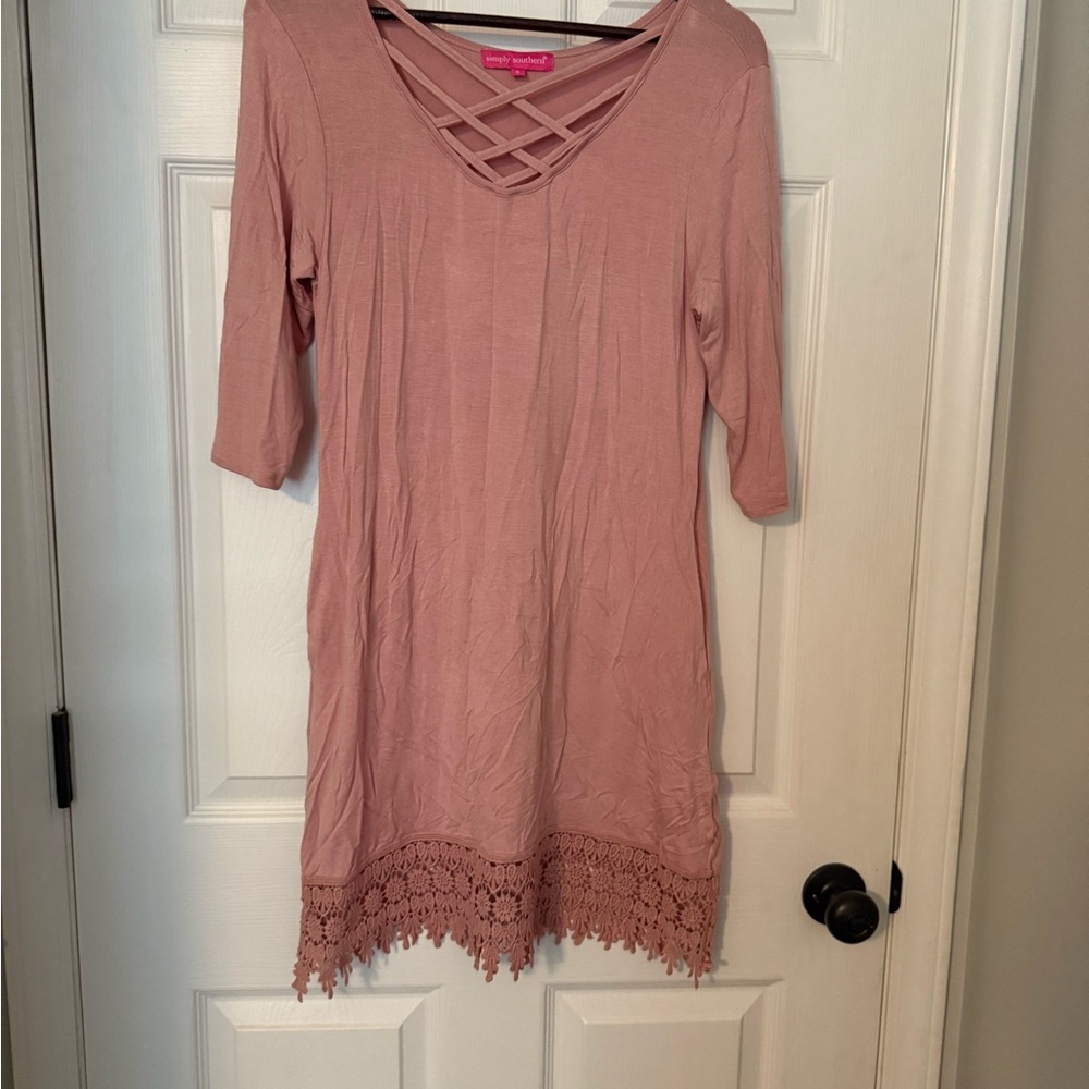Simply Southern Blush Crisscross Dress